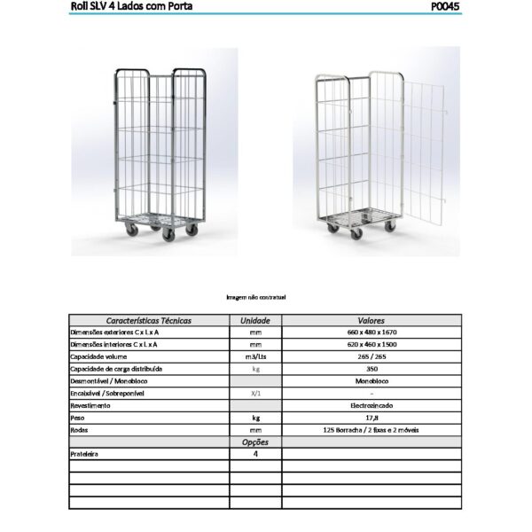 Roll Container para Lavandaria com 1 Porta - Image 2