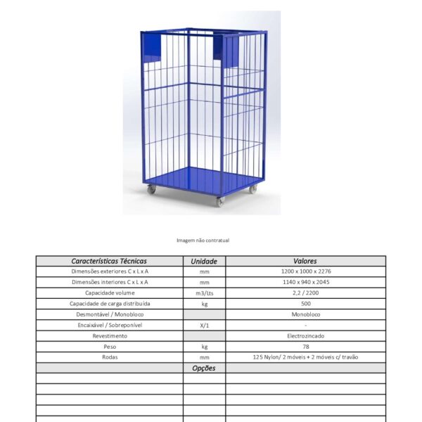 Roll Container 1200x1000x2300 - Image 2