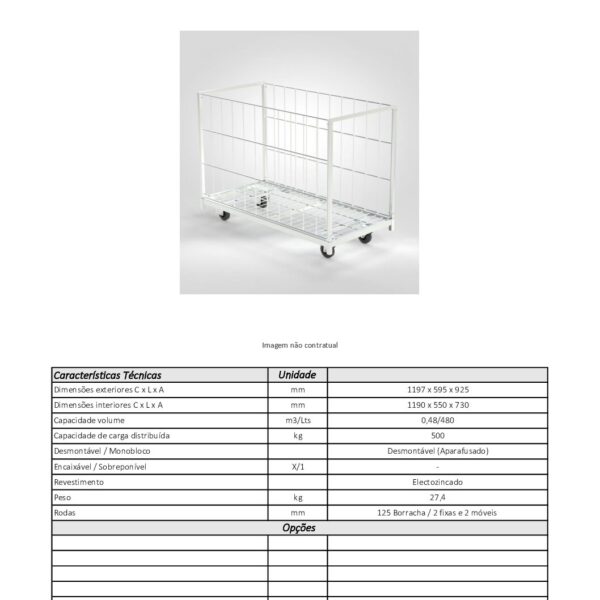Carro Plataforma 2 Laterais 1200x600/800/1000 - Image 3