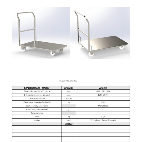 Carro Plataforma Inox - Image 2
